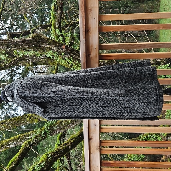 Aran Craft Cardigan | Large  Collar | Forest Green | Button Up | Pockets Size S - Picture 4 of 16